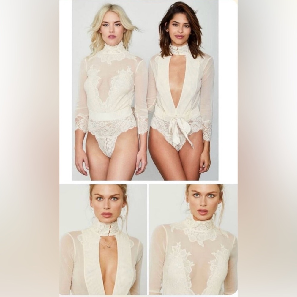 ❌SOLD We Are HAH Take a Bow Reversible Lace Bodysuit